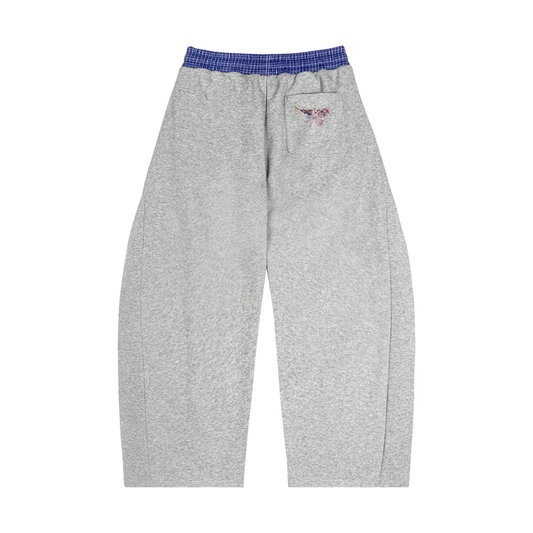 DOVELOVR Plaid Barrel Sweatpants