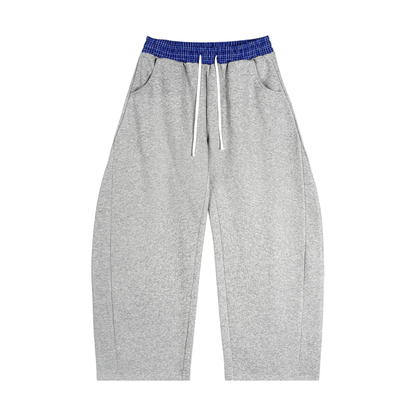 DOVELOVR Plaid Barrel Sweatpants